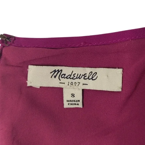 Madewell 100% Silk Pink Dress Spaghetti Strap V Neck Fit Flare Dress Size 8 Madewell 100% Silk Pink Dress Spaghetti Strap V Neck Fit Flare Dress Size 8